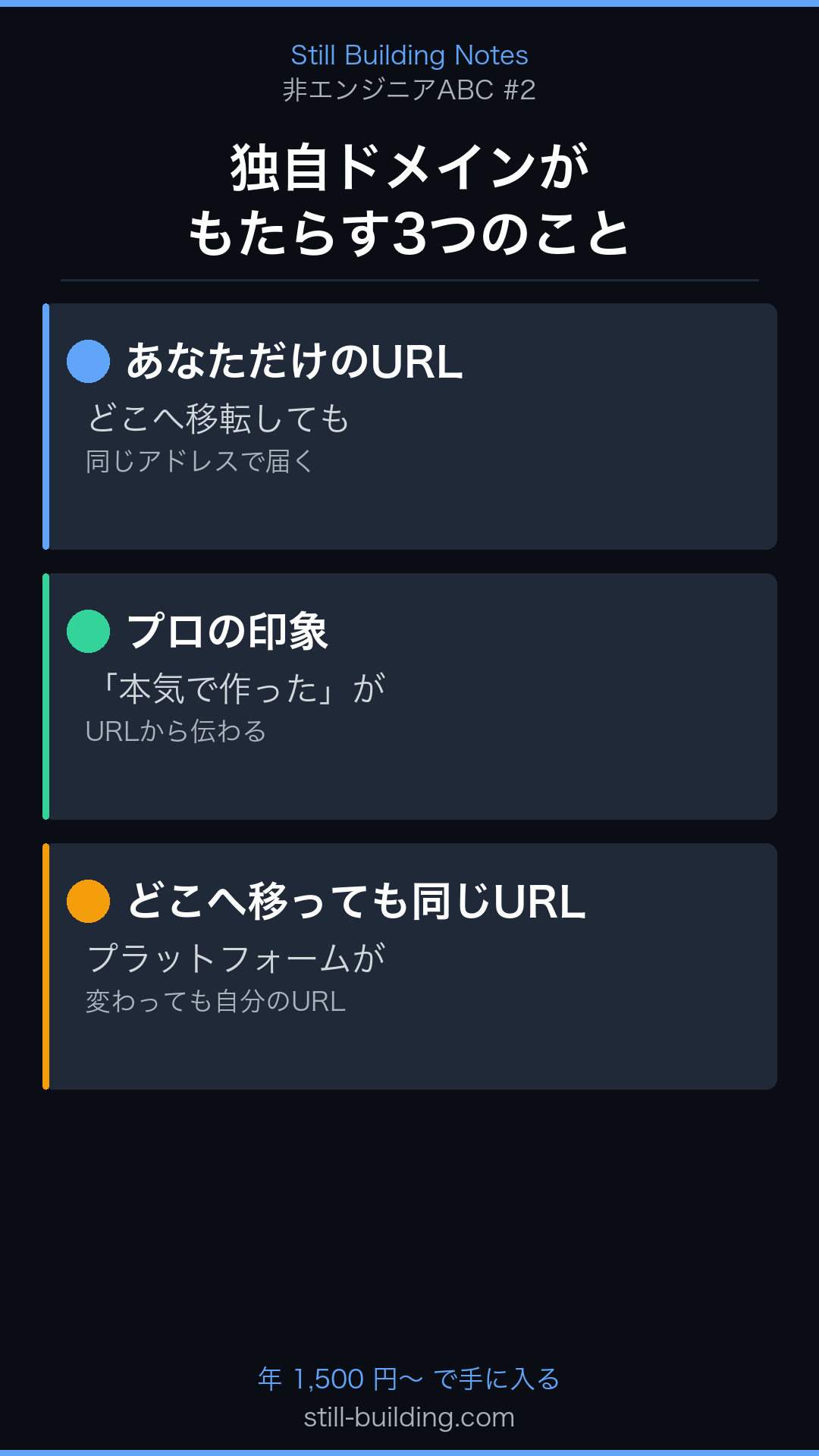 独自ドメインがもたらす3つのこと
